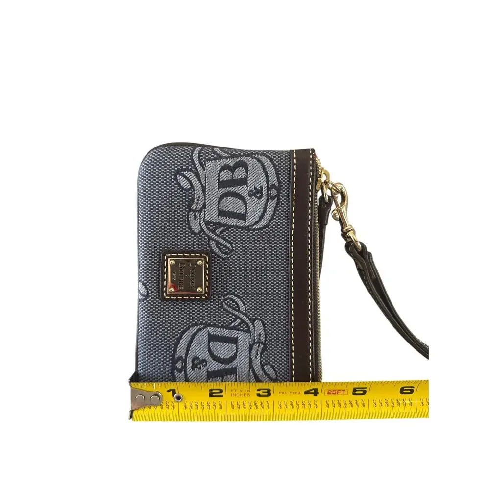 Dooney & Bourke Navy DB Donegal Canvas Wristlet Small Designer